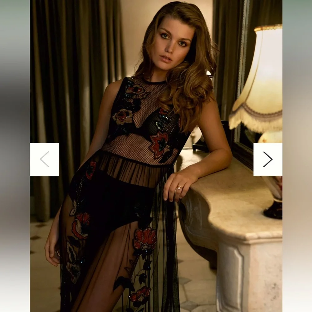 Anthropologie Not So Serious by Pallavi Mohan Midnight Garden Maxi Dress - Picture 11 of 14